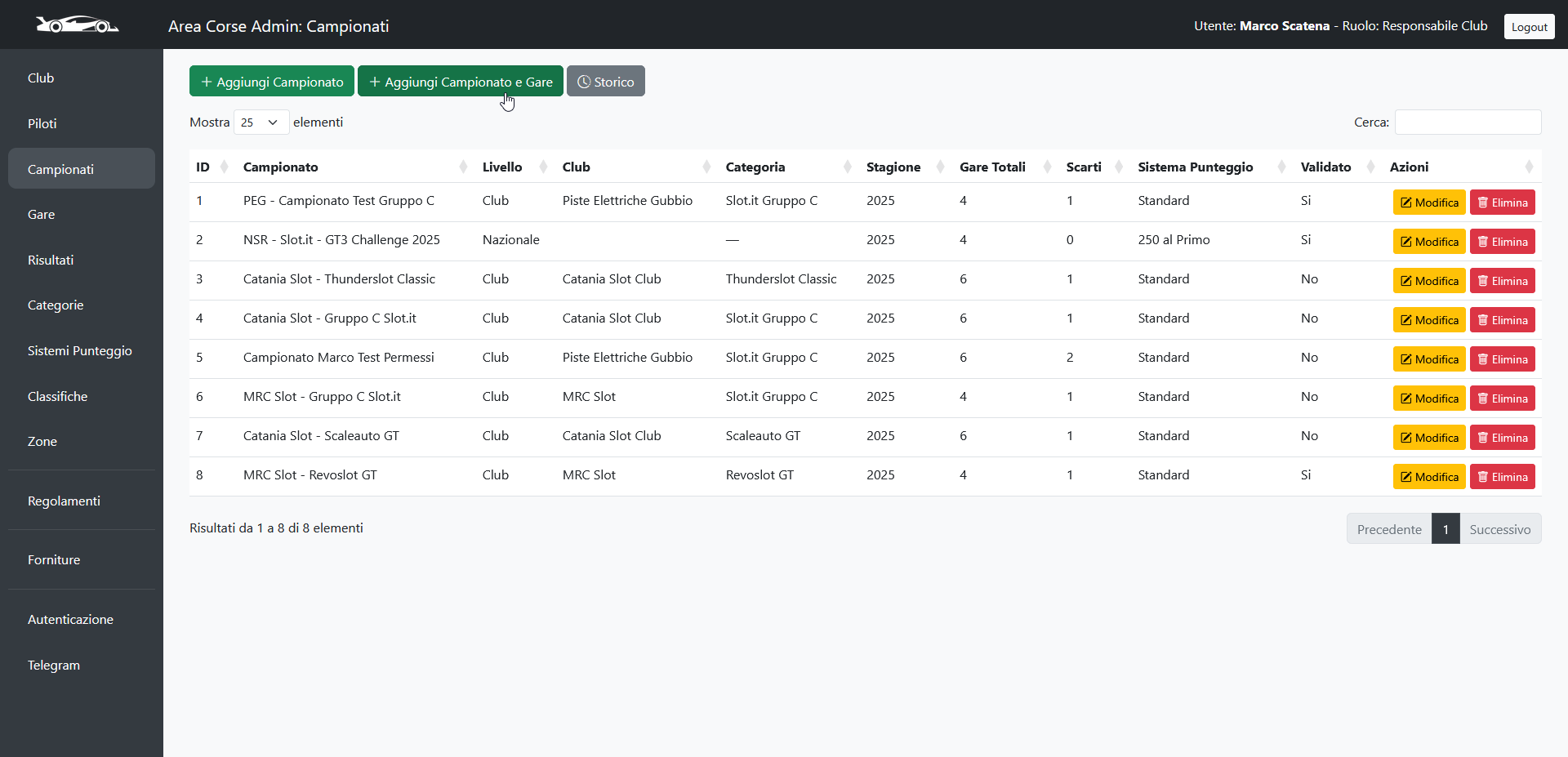 Step 1: Vai alla pagina campionati
